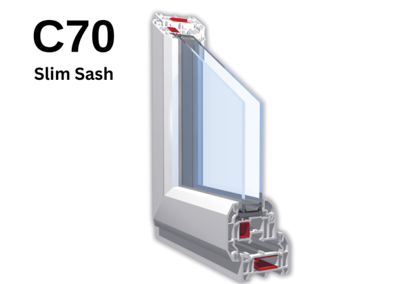 UPVC C70 Slam Sash