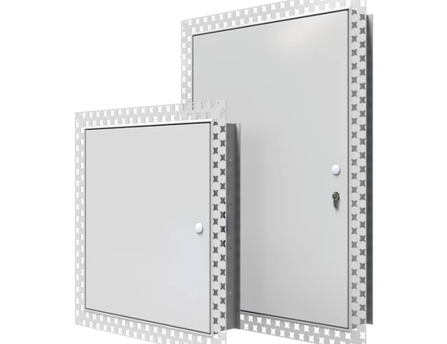 Metal faced door within a 90mm deep beaded frame